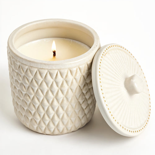 Naldony Jasmine Breeze Soy Candle — Three-quarter front view from eye-level