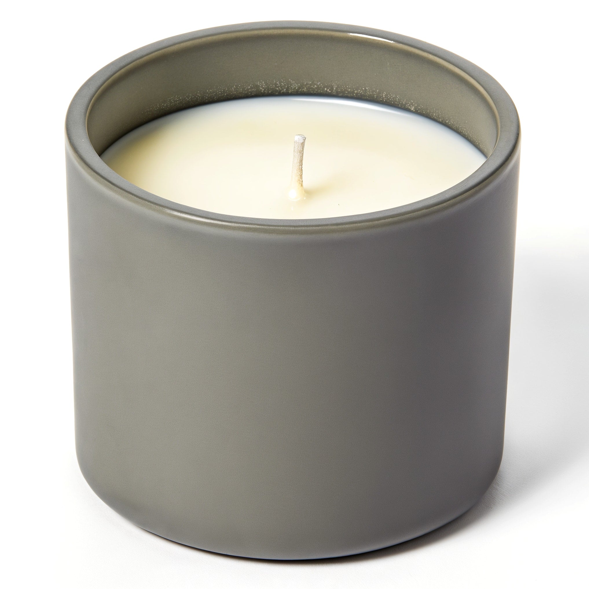 Naldony Bergamot Bliss Soy Candle — hero front view of the matte grey jar with subtle shine
