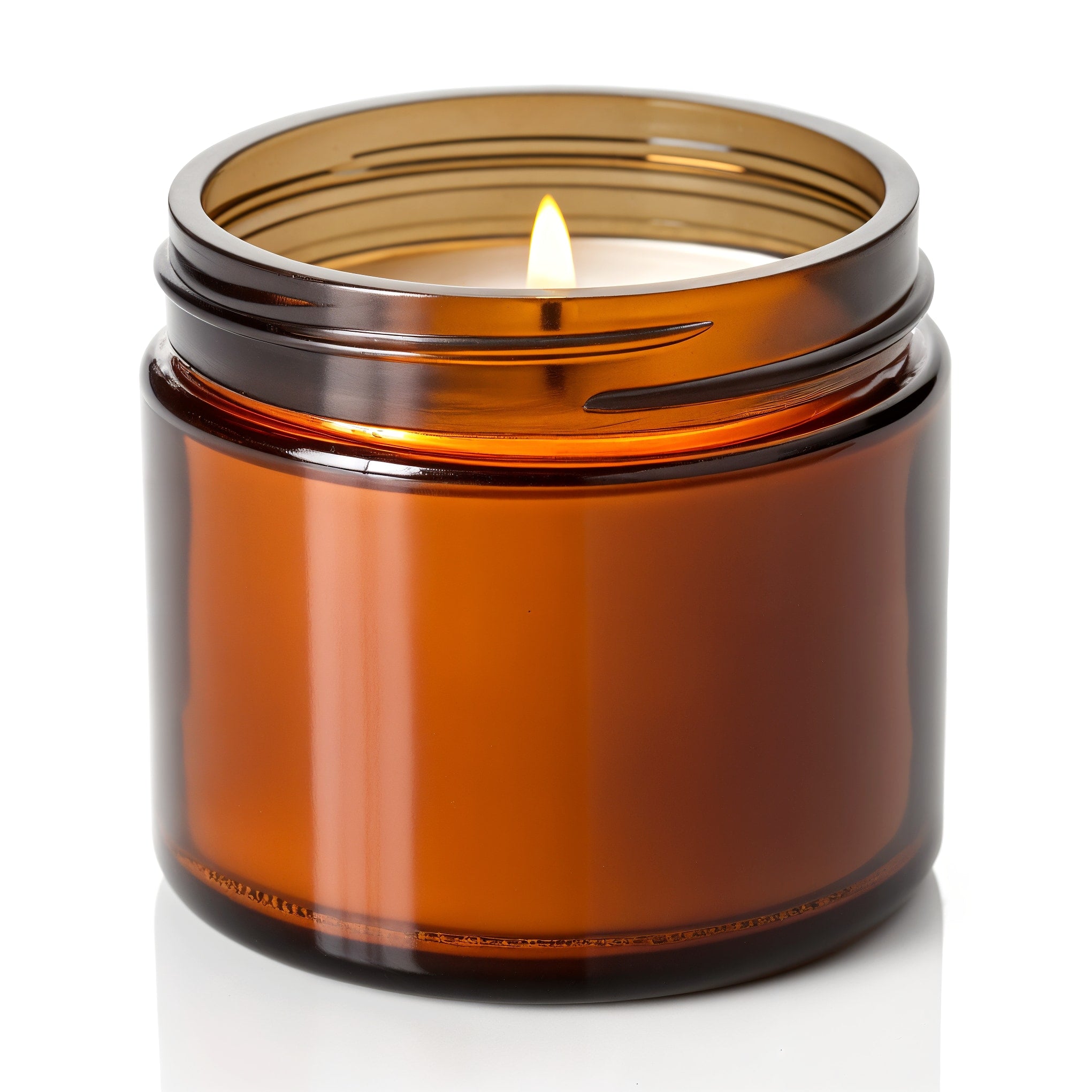 Naldony Amber Nights Soy Candle — Three-quarter front view from eye-level, the entire product including all visual elements is fully visible