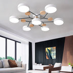 Modern LED ceiling light in Scandinavian style with molecule arms