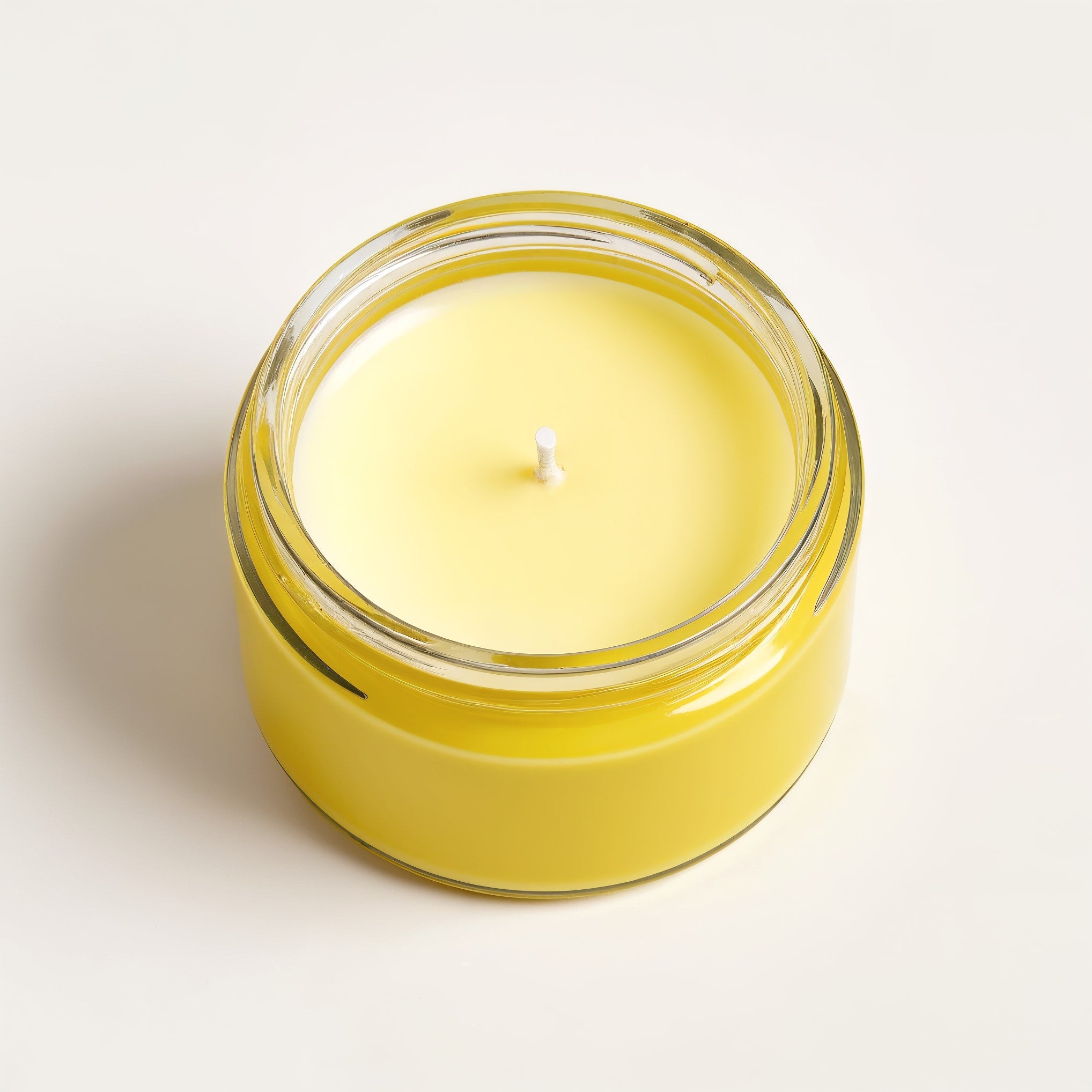 Naldony Lemongrass Soy Candle — top-down view into the jar highlighting the wax surface