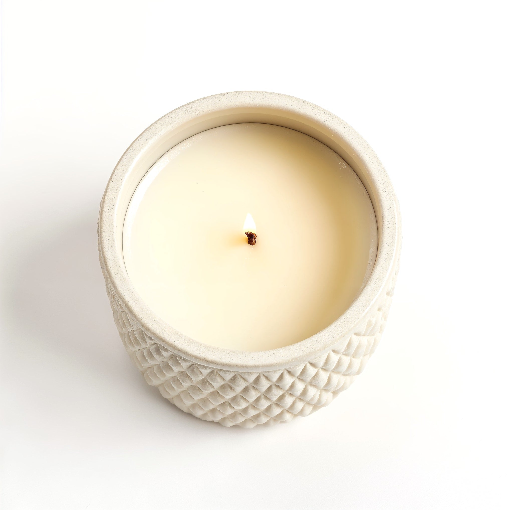 Naldony Jasmine Breeze Soy Candle — Top-down view showing the candle's interior
