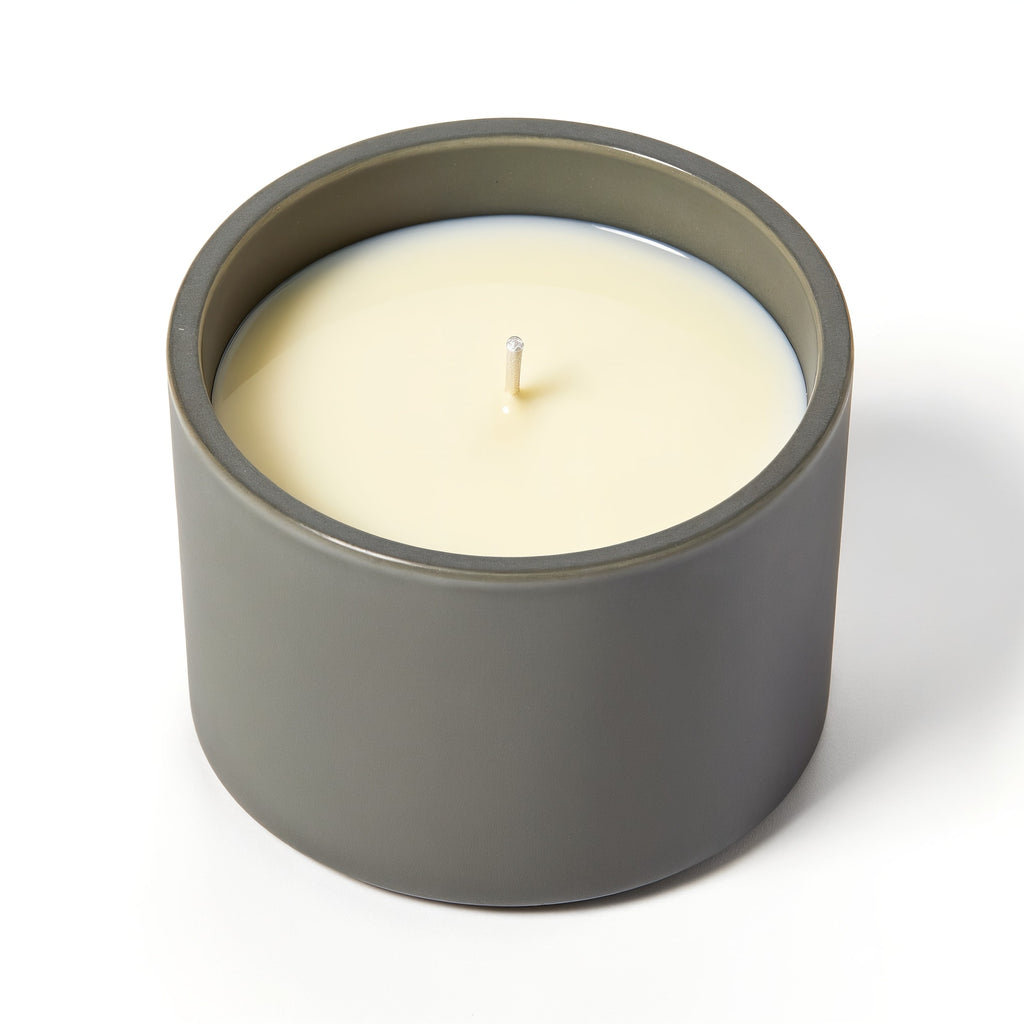 Naldony Bergamot Bliss Soy Candle — top-down view showing the inside of the jar and wick