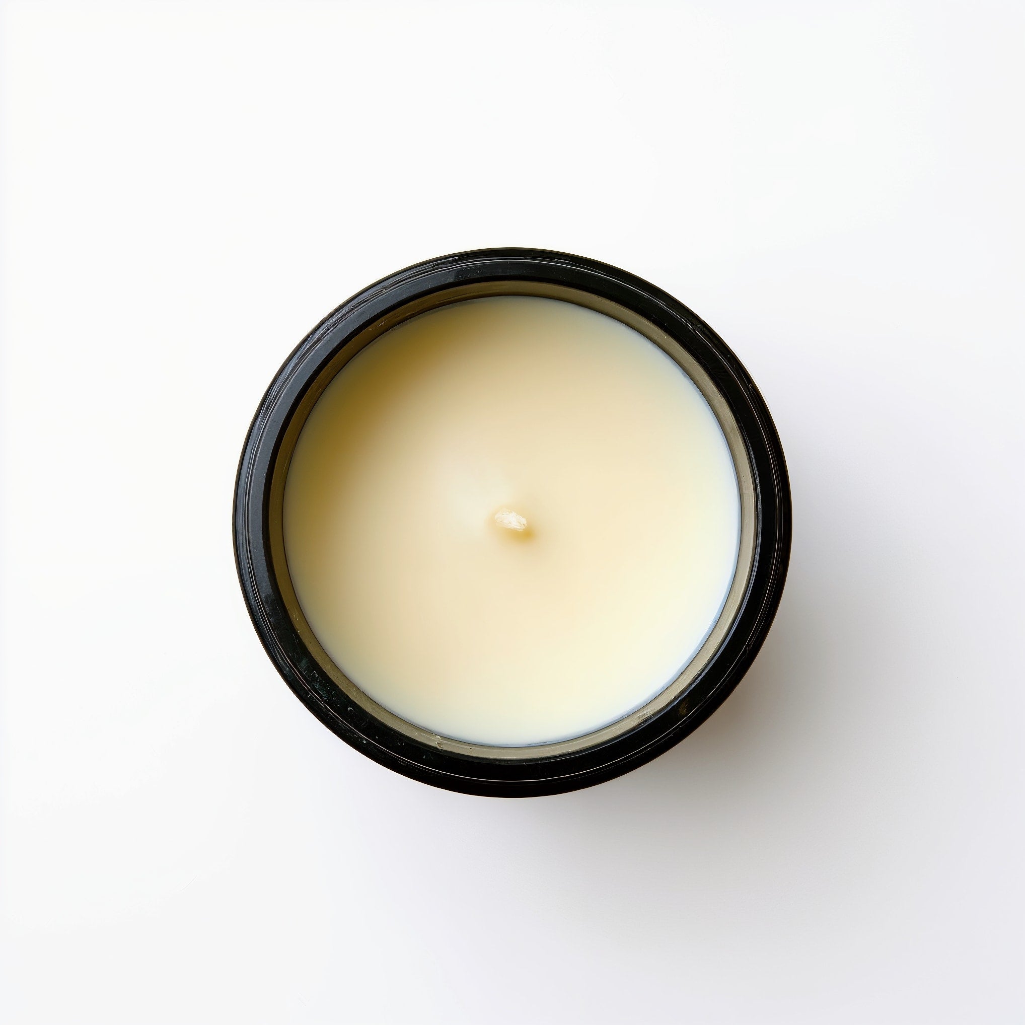 Naldony Pine Forest Soy Candle — View from above, showing the inside and wick
