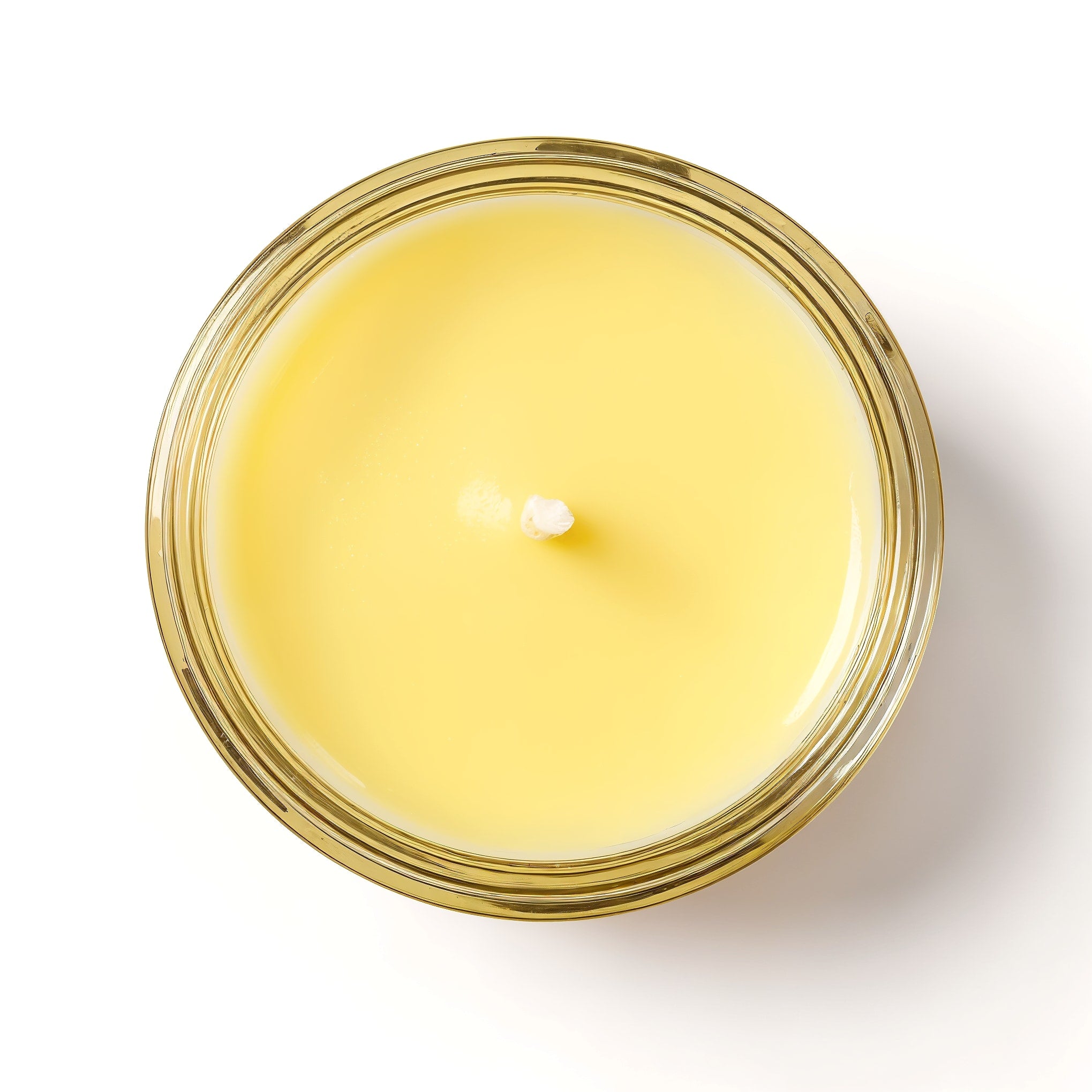 Naldony Citrus Zest Soy Candle — top-down view showing the inside with soy wax and wick