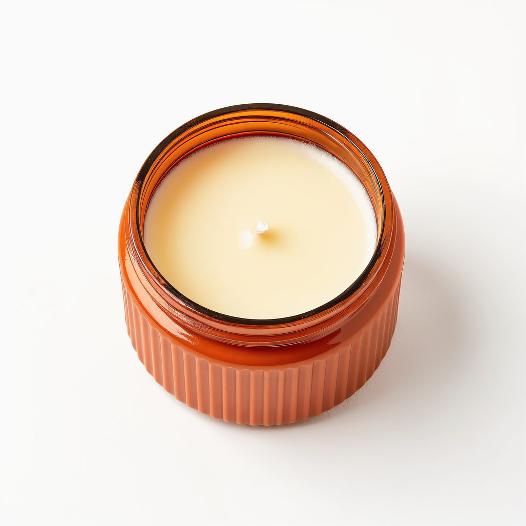 Naldony Ginger Spice Soy Candle — top-down view showing the soy wax and wick