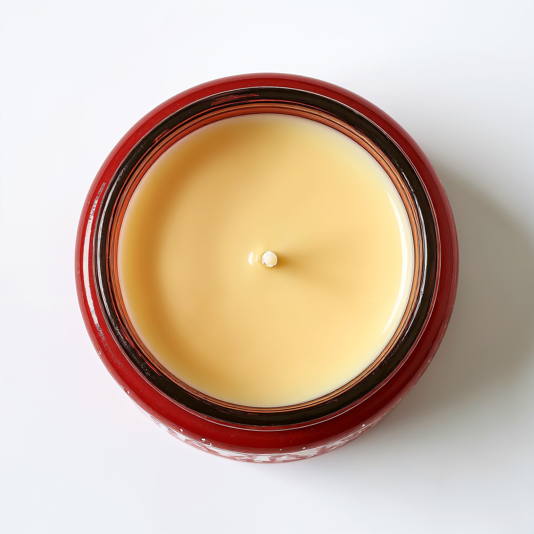 Naldony Spiced Apple Soy Candle — top-down view showing soy wax and wick