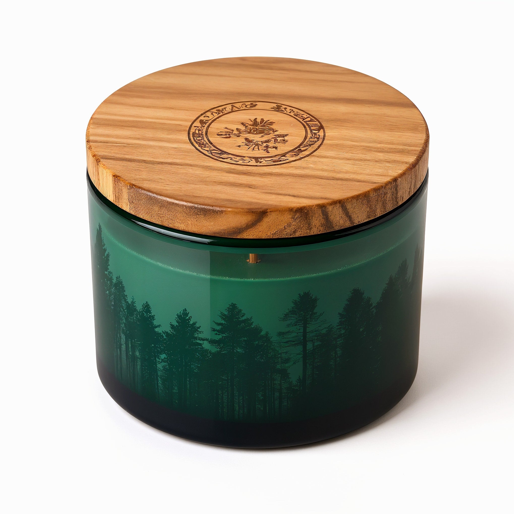 Naldony Forest Escape Soy Candle — top-down view showing the interior with soy wax and wick