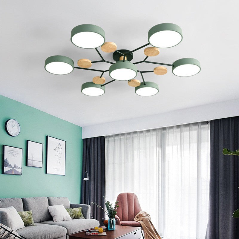 Modern LED ceiling light in Scandinavian style with molecule arms