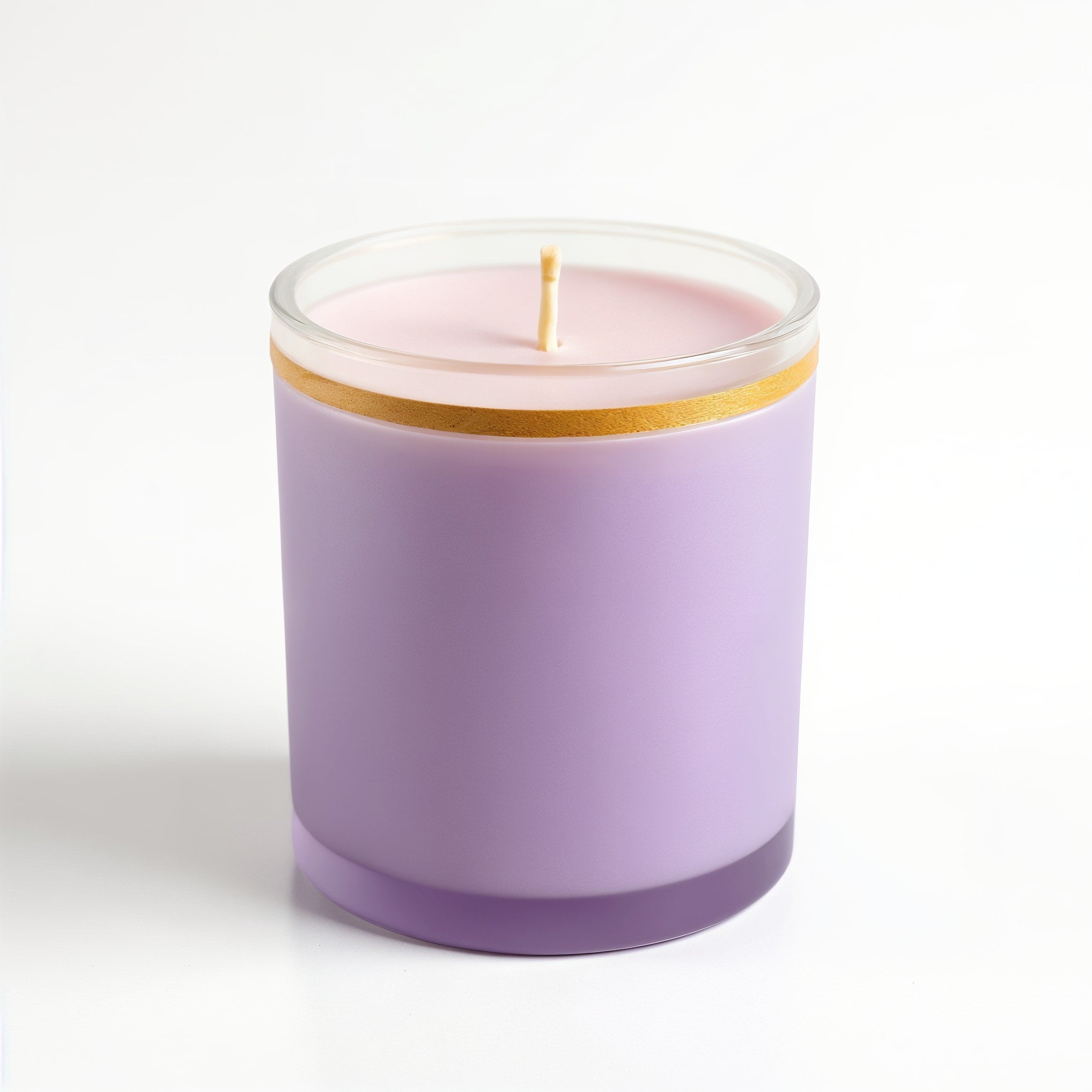 Naldony Lavender Fields Soy Candle — direct side profile showing the cylindrical shape and matte finish