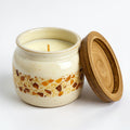 Naldony Vanilla Amber Soy Candle — direct side profile, showing the jar's silhouette