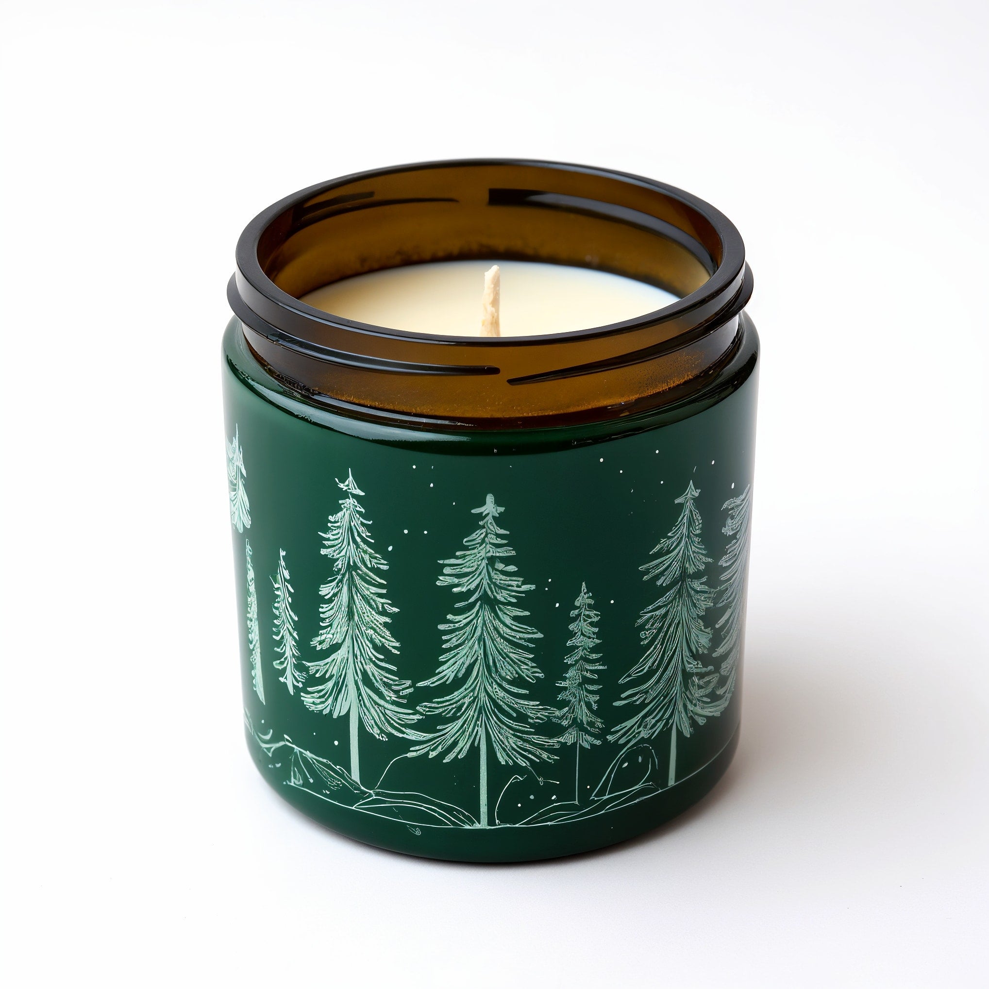 Naldony Pine Forest Soy Candle — Side profile showing the jar's silhouette