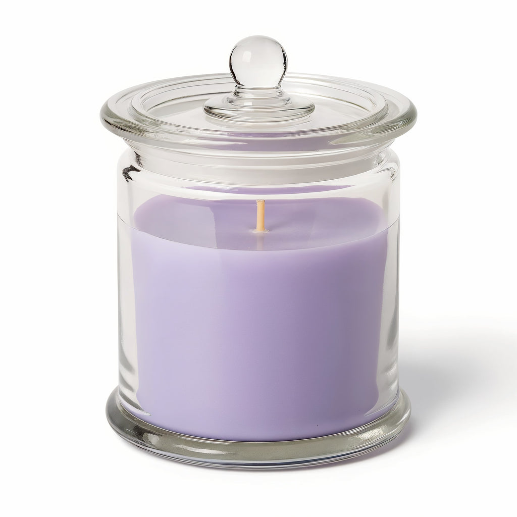 Naldony Lavender Fields Soy Candle — direct side profile showing the cylindrical form
