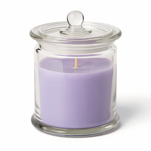Naldony Lavender Fields Soy Candle — direct side profile showing the cylindrical form