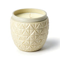 Naldony Vanilla Coconut Soy Candle — Side profile of ivory jar with coconut texture