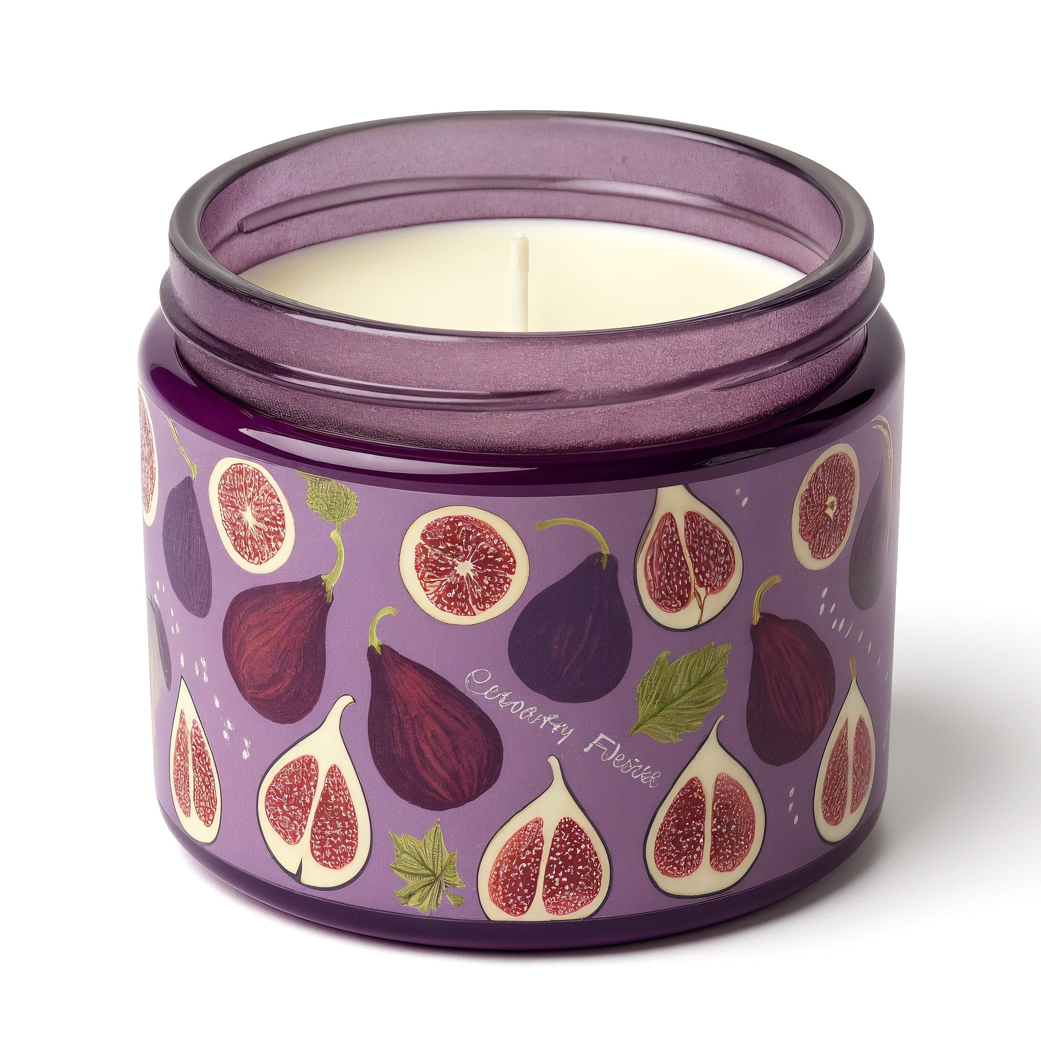 Naldony Fig Delight Soy Candle — Side profile showing the silhouette and fig pattern