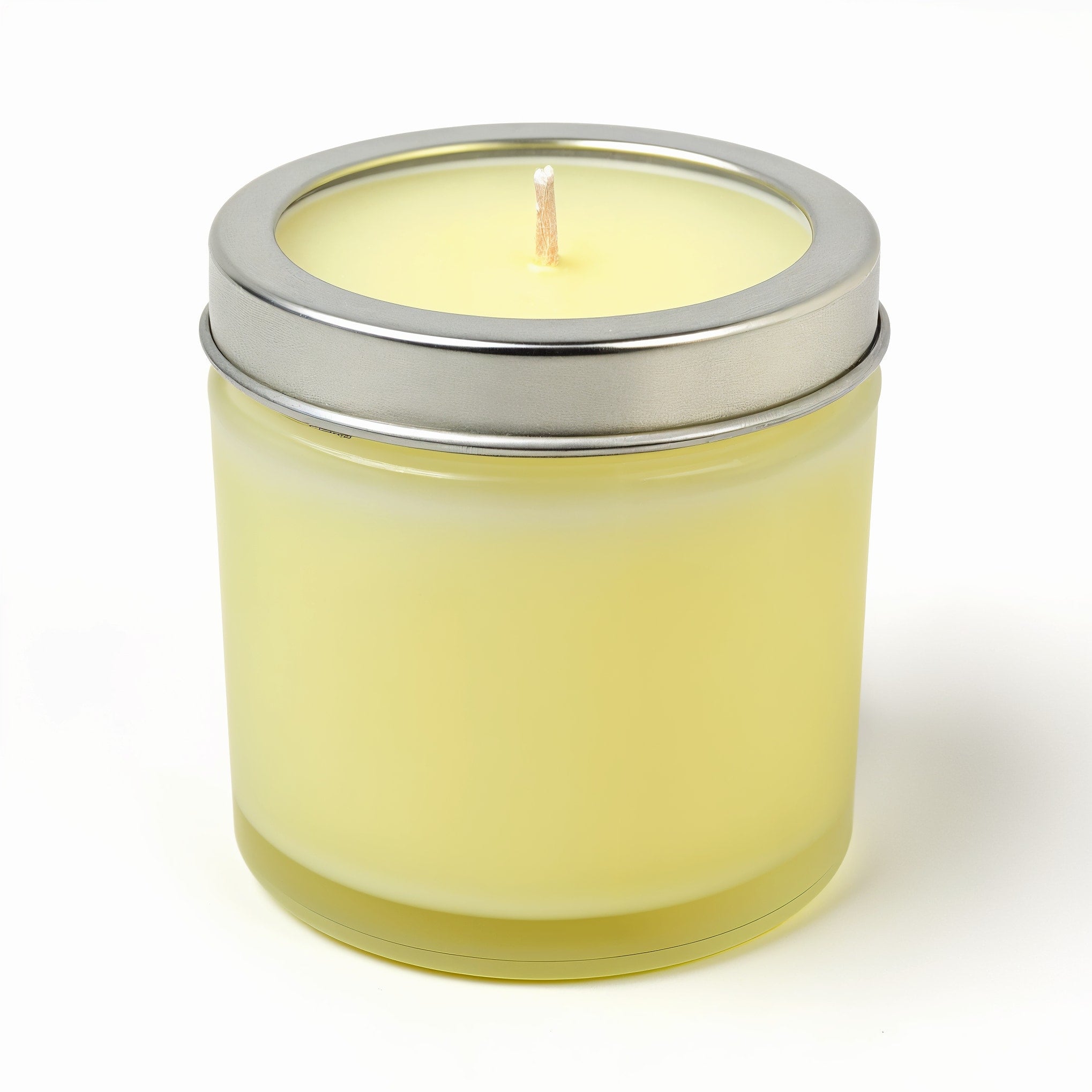 Naldony Citrus Breeze Soy Candle — side profile of the frosted glass jar