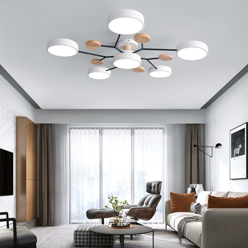 Modern LED ceiling light in Scandinavian style with molecule arms