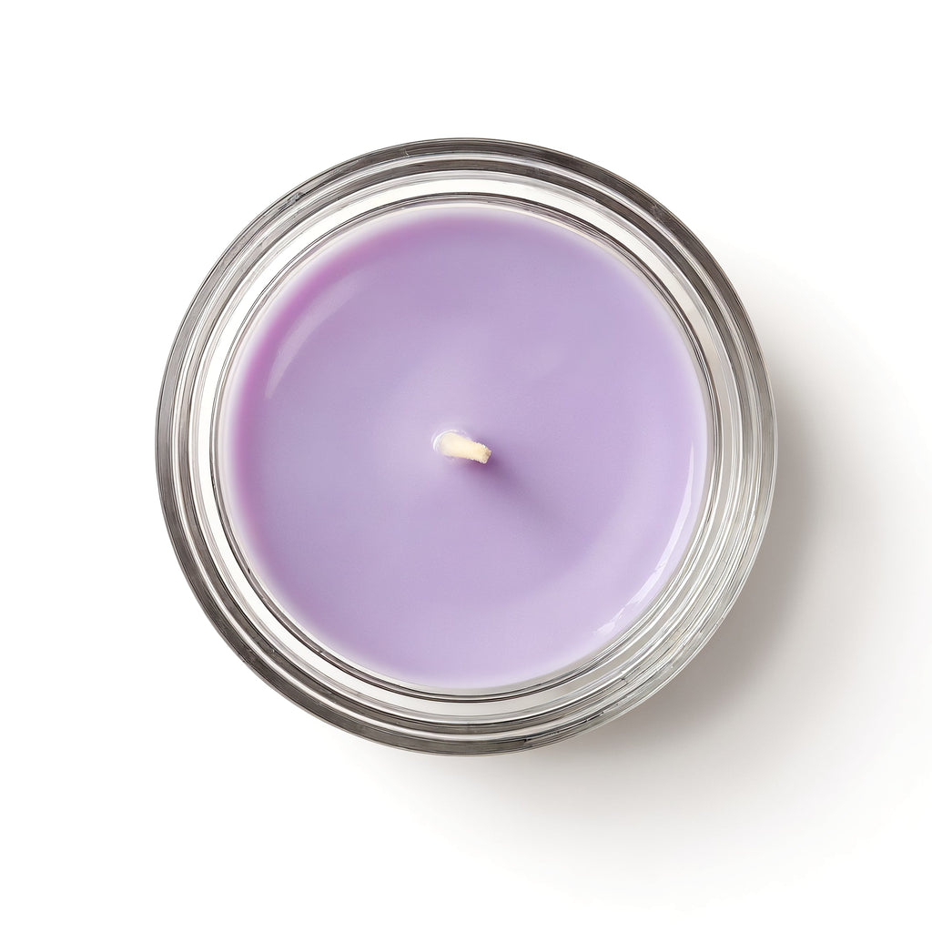 Naldony Lavender Fields Soy Candle — underside view showing the base of the jar