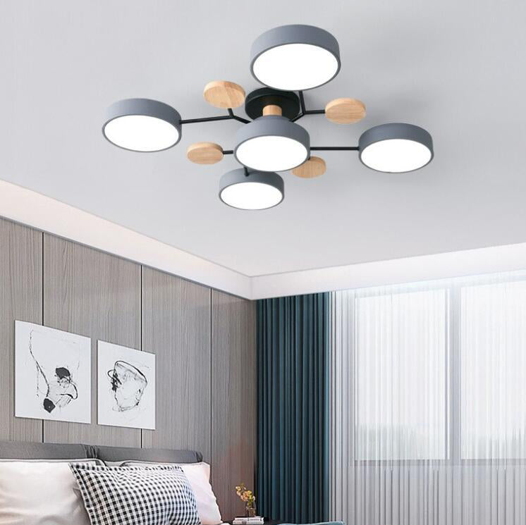 Modern LED ceiling light in Scandinavian style with molecule arms