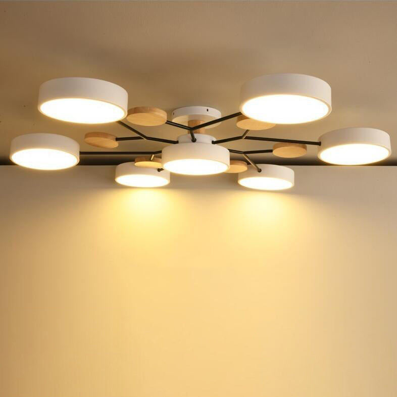 Modern LED ceiling light in Scandinavian style with molecule arms