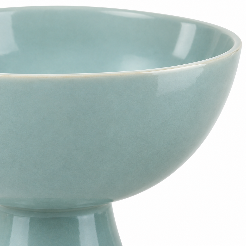 Sky blue bowl with elegant design.