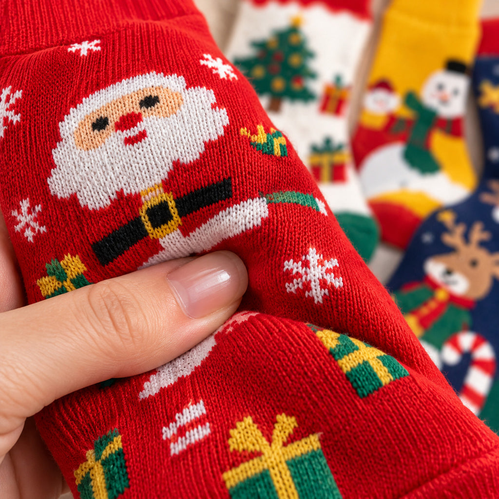 24 Days of Christmas Socks Advent Calendar, 12-Pair Mystery Sock Gift Box, Random Festive Designs, Holiday Countdown Christmas Gift for Kids/Women