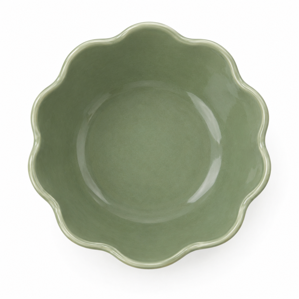 Top view of sage green decorative bowl by naldony.