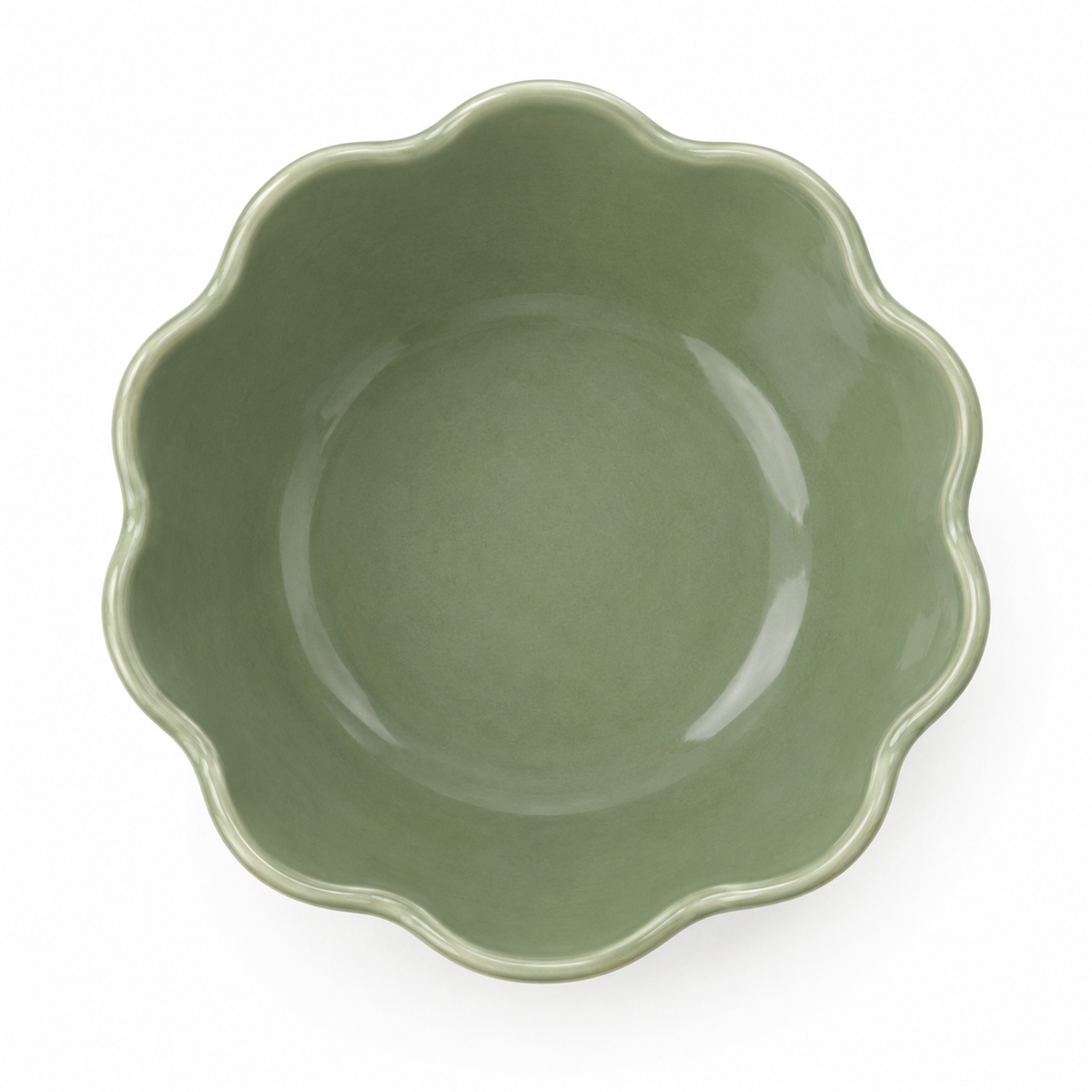 Top view of sage green decorative bowl by naldony.