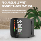 Digital wrist blood pressure monitor with colour LCD display