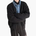 Men's zip cardigan in rib knit