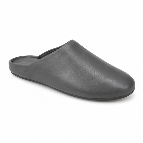 Naldony grey leather slip-on slipper side view