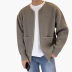 Men's zip cardigan in rib knit