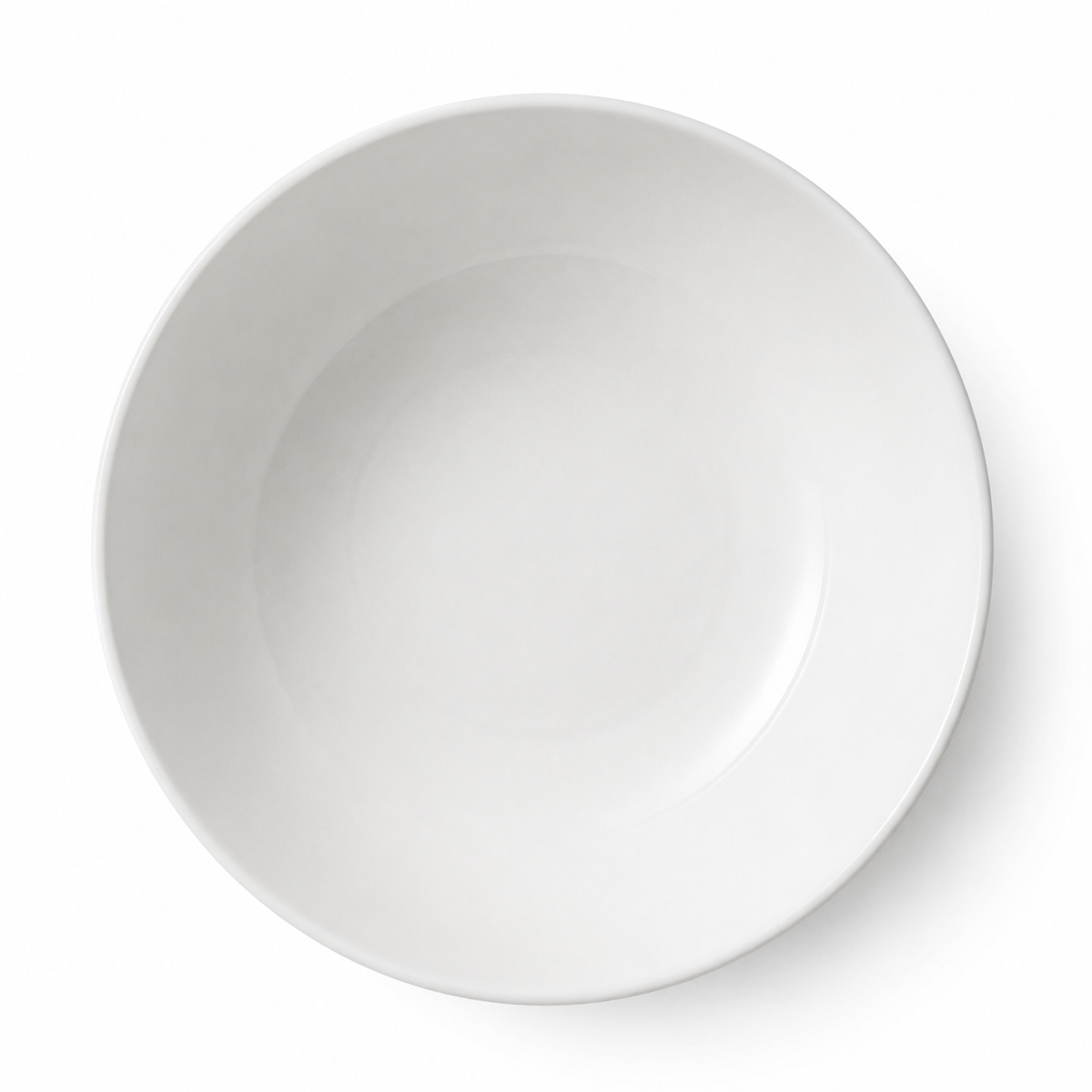 Close-up of bowl's smooth porcelain finish.