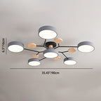 Modern LED ceiling light in Scandinavian style with molecule arms