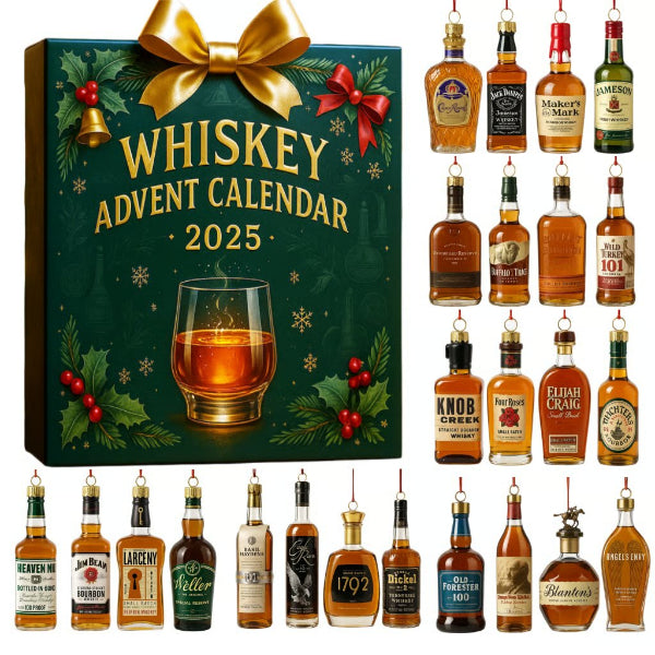 Whisky advent calendar 2025, 24 decorative miniature bottles
