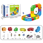 Kids 3D train track set, mix-and-match STEM cubes, 51 or 81 pieces