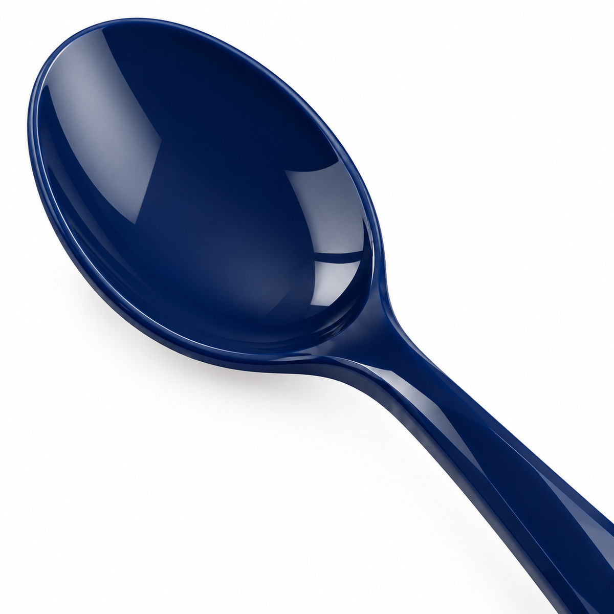 Detailed view of the spoon's faceted handle.