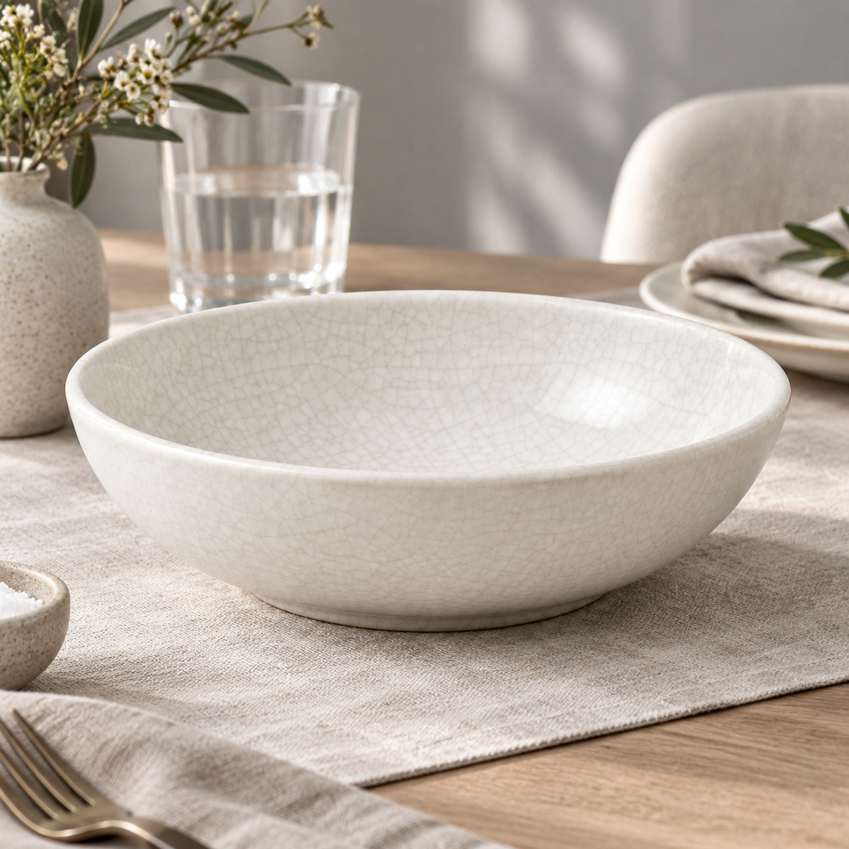 Elegant white serving bowl by naldony