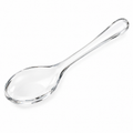 Elegant glass serving spoon with a smooth finish.