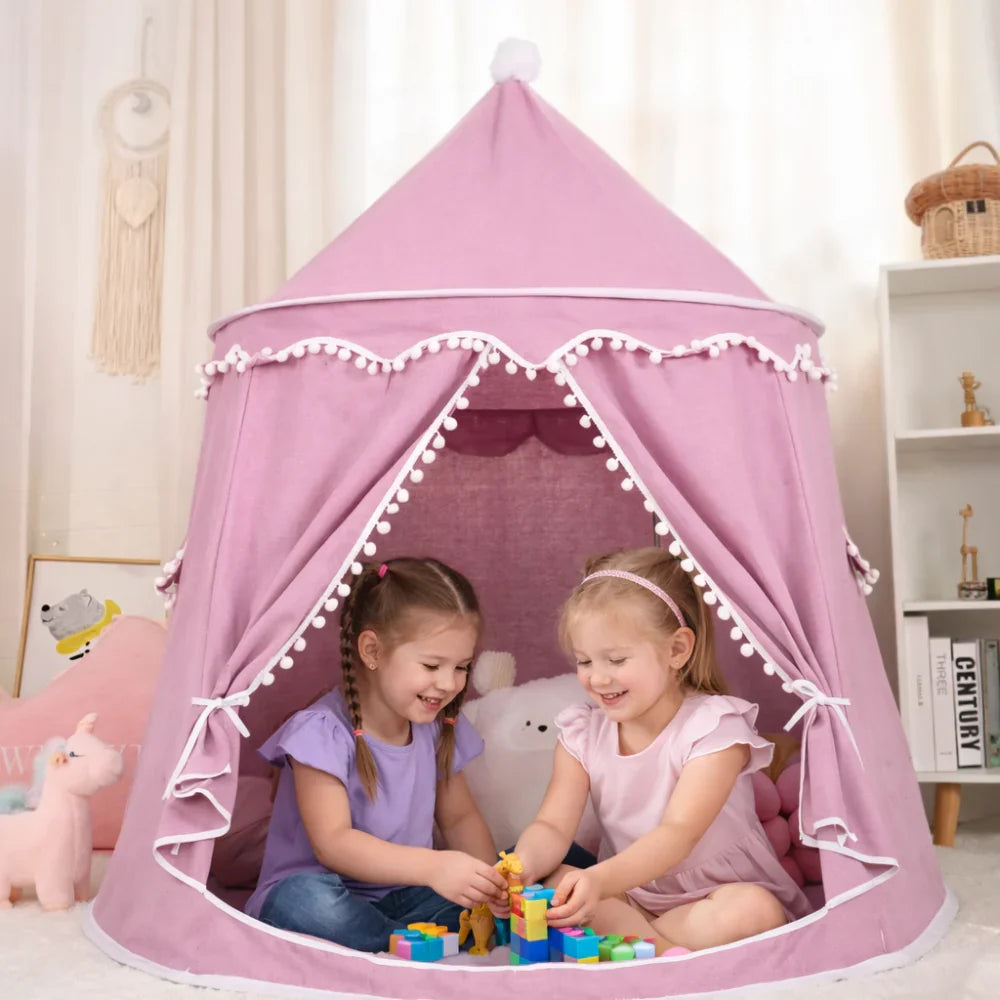 Kids Canvas Play Teepee Tent, 100% cotton, pine poles, spacious
