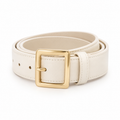 Naldony leather belt with gold buckle in cream color.
