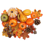 Autumn table decorations 50-piece set with pumpkins, leaves, acorns and pine cones