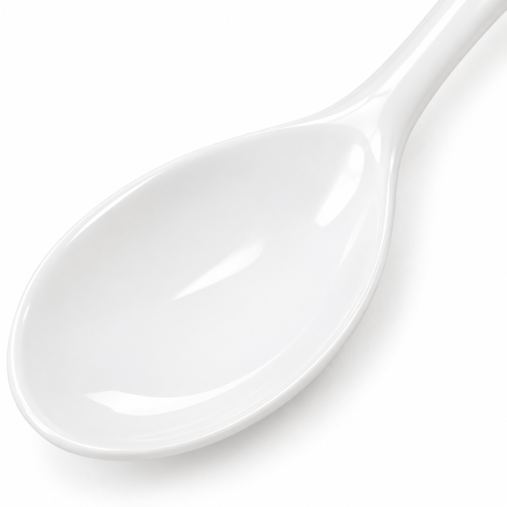 Durable and stylish white porcelain spoon