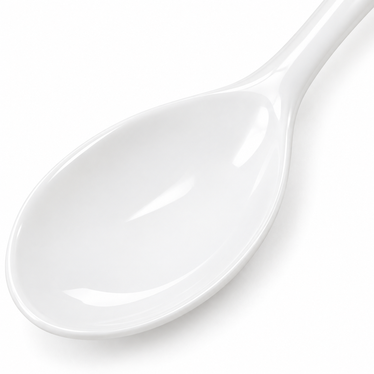 Durable and stylish white porcelain spoon