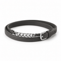 Naldony leather belt with chain detail in charcoal grey