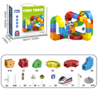 Kids 3D train track set, mix-and-match STEM cubes, 51 or 81 pieces