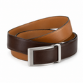 Naldony leather reversible belt in brown and tan with metal buckle