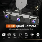 4-camera dash cam system, 1920P front recording, night vision, Wi‑Fi