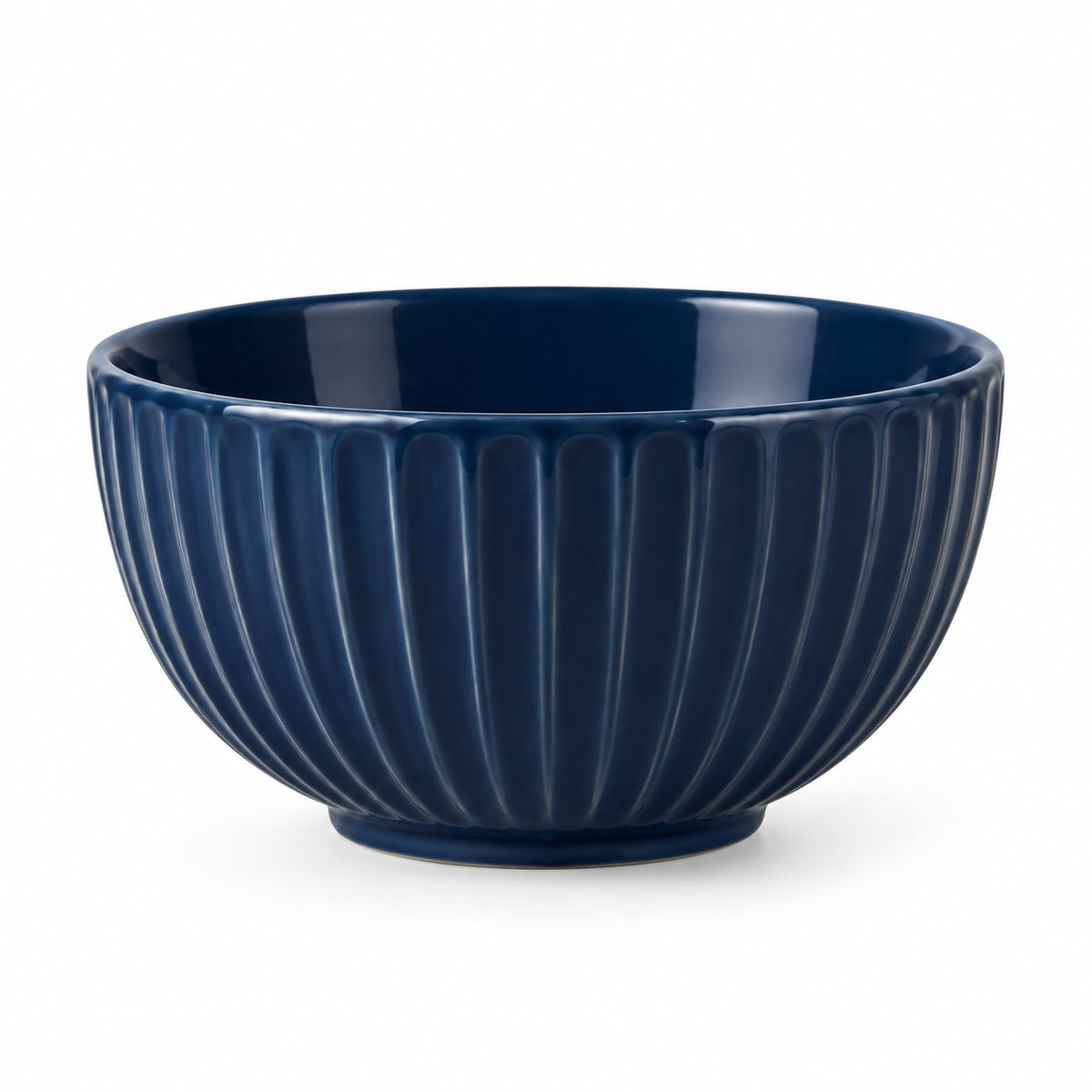 Top view of deep blue bowl.